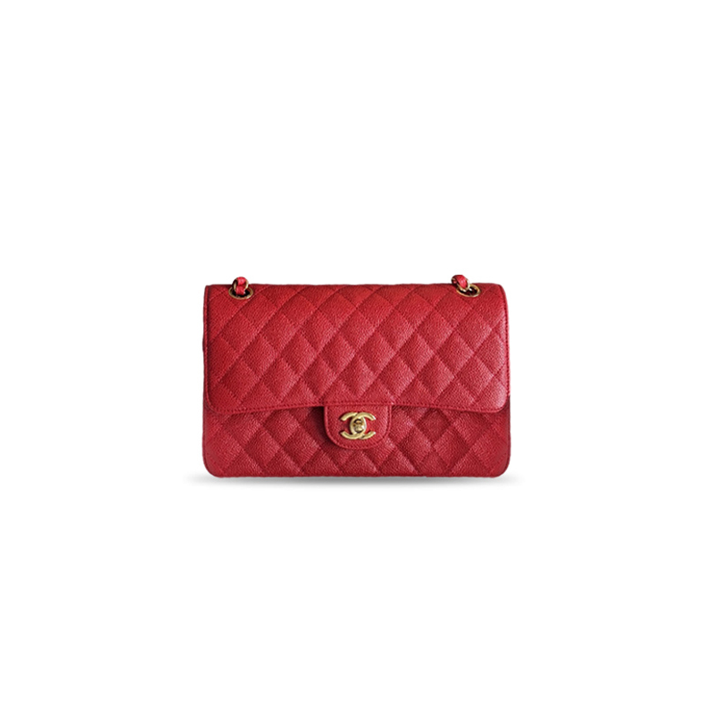 CHANEL MASTER CLASSIC QUILTED JUMBO DOUBLE FLAP RED CAVIAR AS1112 (25.5*15.5*6.5cm)